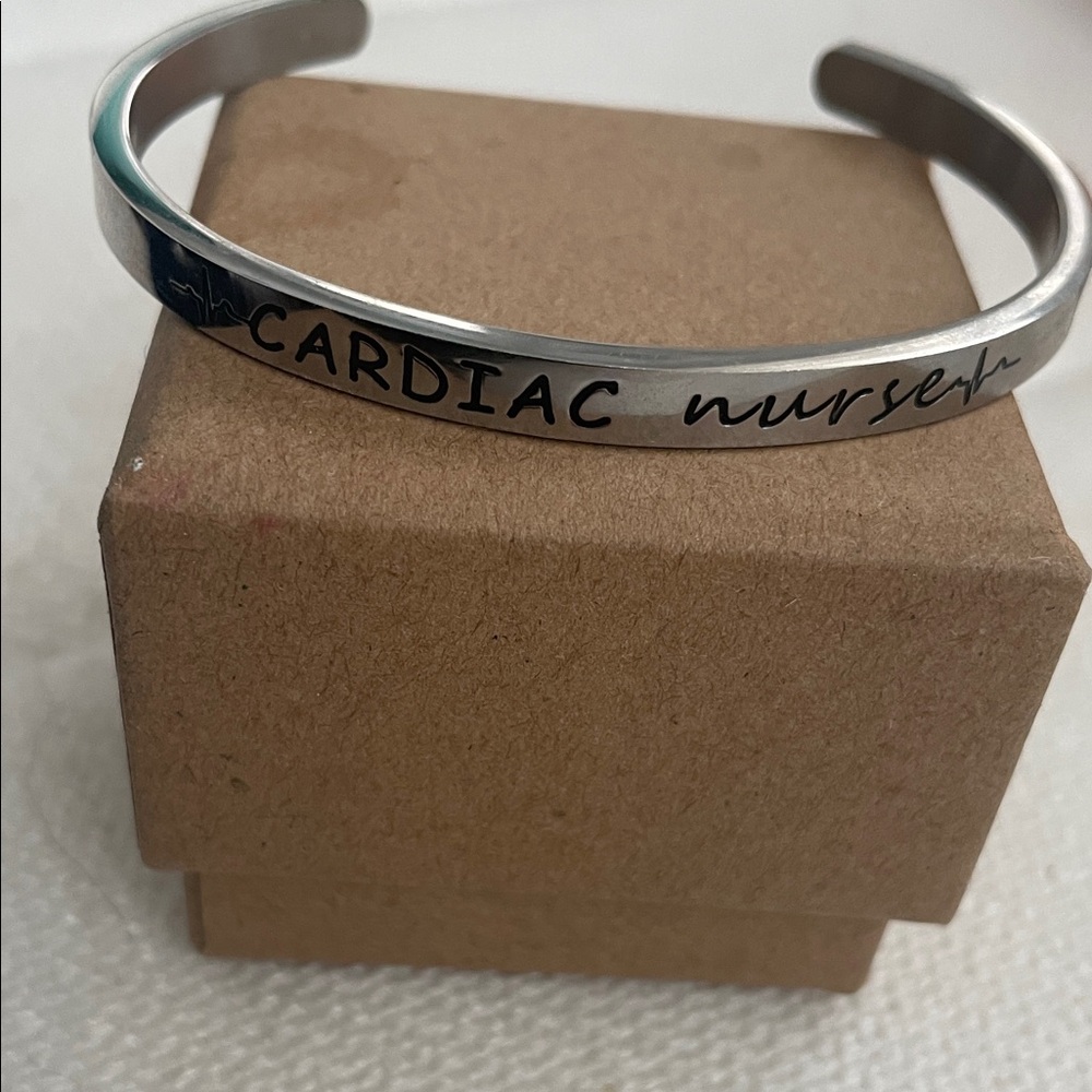 Silver Cardiac Nurse Bracelet